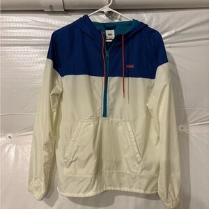Vans Blue and White Windbreaker Size Medium